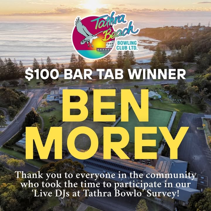 Featured image for “Congratulations to Ben Morey: Winner of Live DJs at Tathra Bowlo Survey”