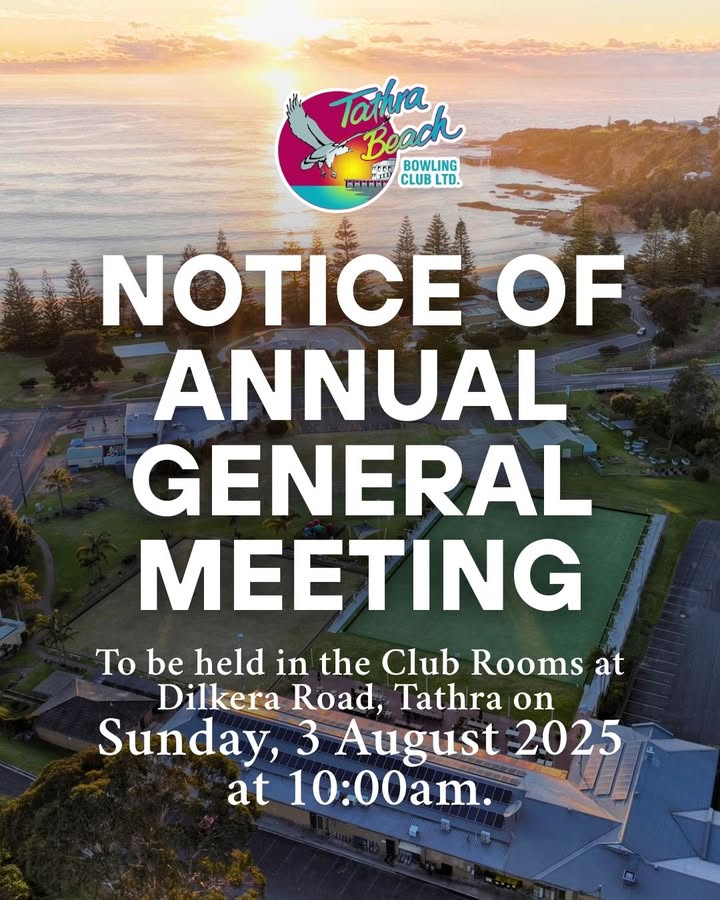 Featured image for “Tathra Beach Bowling Club AGM 2025: Notice of Annual General Meeting”