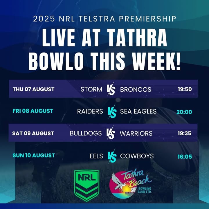 Featured image for “Live NRL Action at Tathra: Big Screens, Cold Beers, and Footy Vibes”