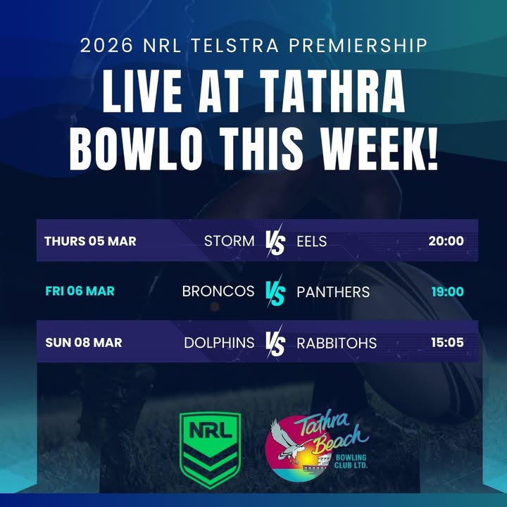 Featured image for “NRL Telstra Premiership Live at Tathra Beach Bowling Club”