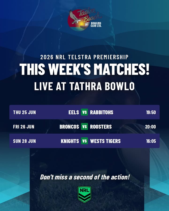 Featured image for “Watch the 2026 NRL Live at Tathra Beach Bowling Club”