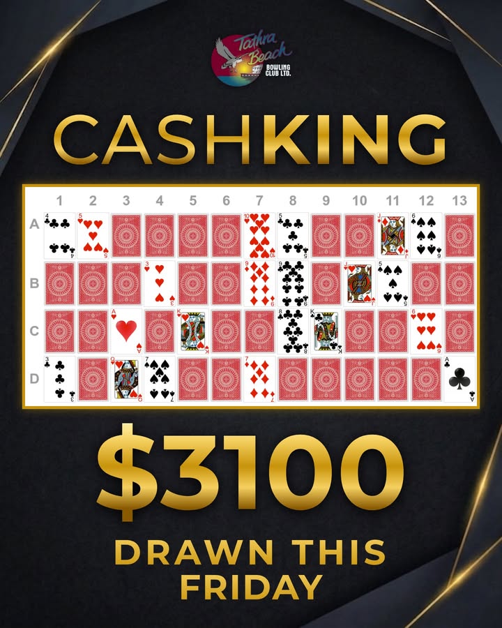Featured image for “CashKing Jackpot $3,100 Drawn This Friday at Tathra Beach Bowling Club”
