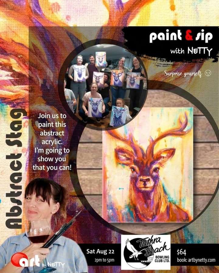 Featured image for “Paint & Sip with Netty at Tathra Beach Bowling Club”