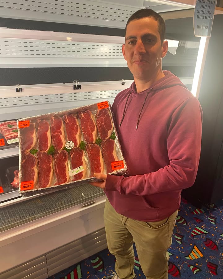 Featured image for “Double Meat Tray Win for Darcy at Friday Night Raffle”