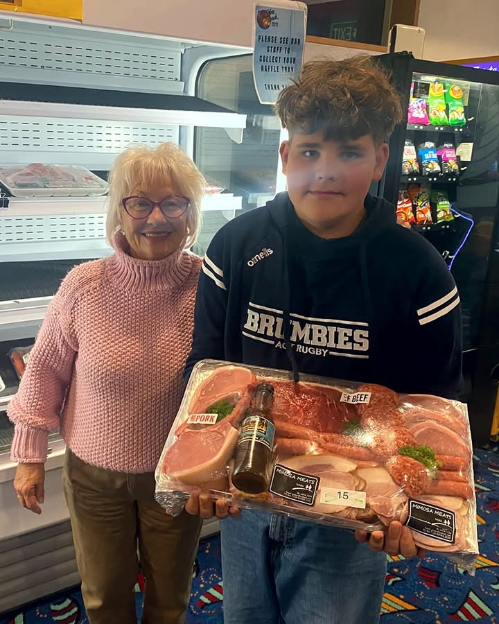 Featured image for “Meat Tray Raffle Winner Kieran at Tathra Beach Bowling Club”